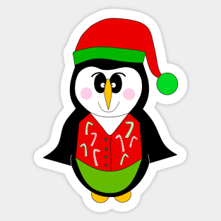 MERRY Christmas Festive Penguin Sticker